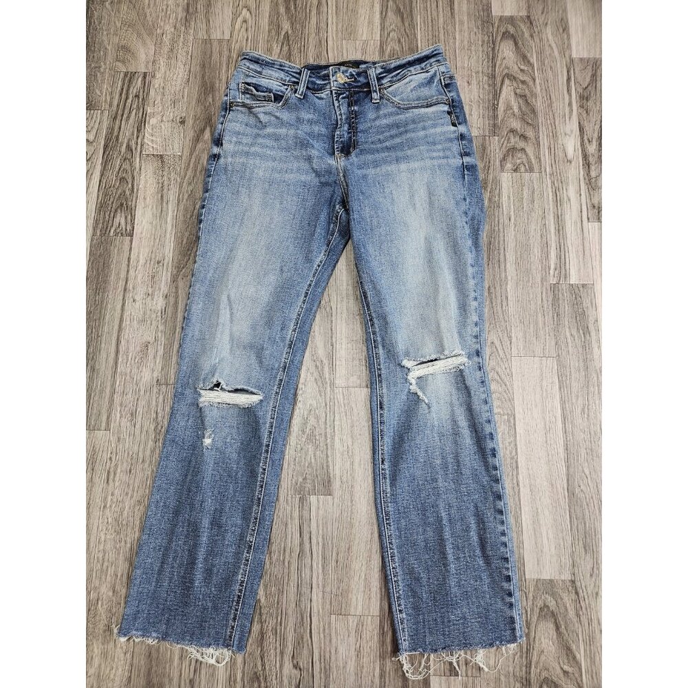Silver Jeans Co Jeans Womens 27 Most Wanted Straight Crop‎ Distressed Raw Hem